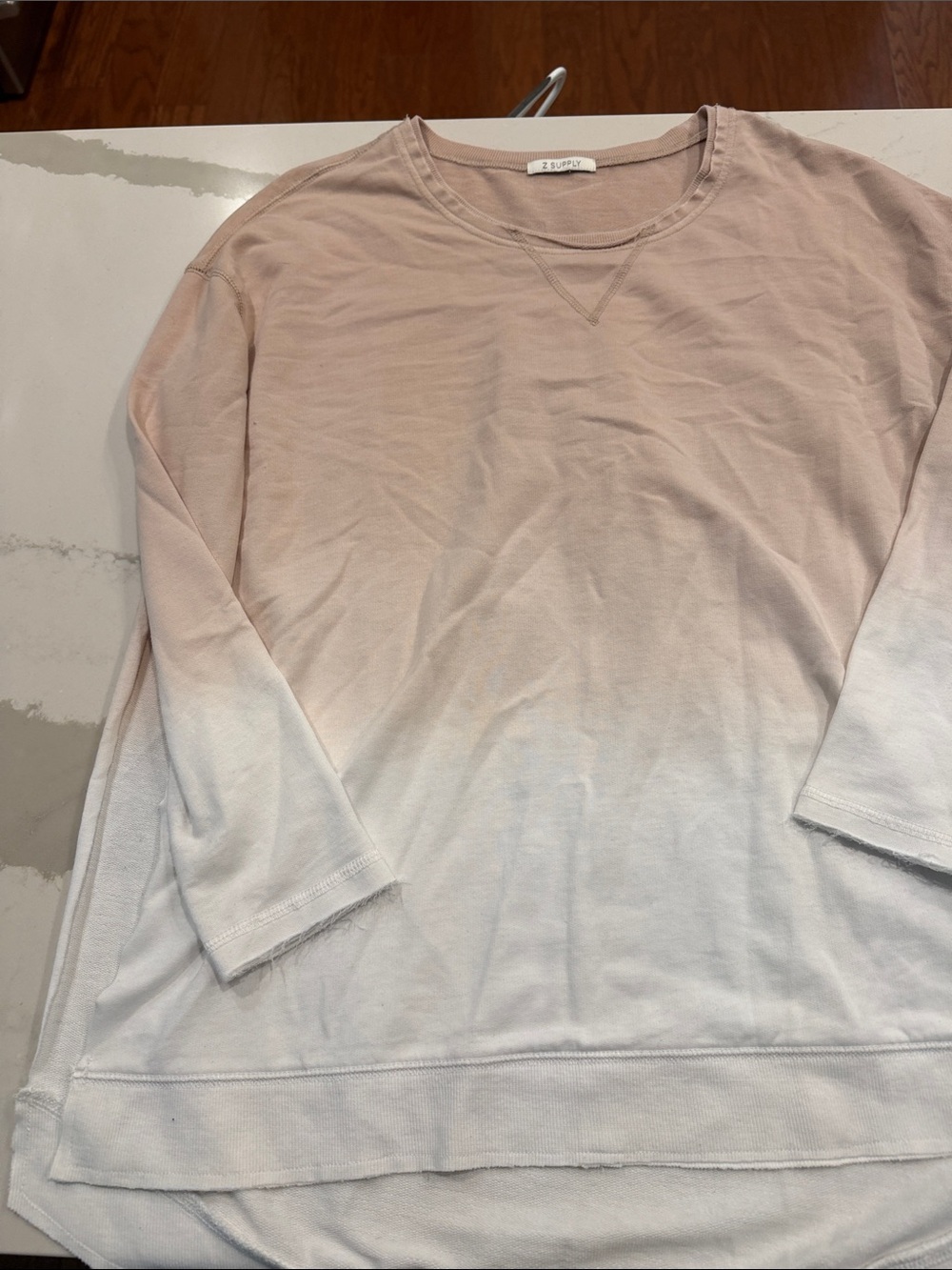 Z Supply Girls' Blush to White Ombre Sweatshirt & Green Sweatshirt Two for One
